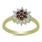 Inel din Argint 925 Placat cu Aur ( 2.56 grame ) cu Opal Etiopian Negru Lega Dembi și Topaz Alb 0.64 Carate