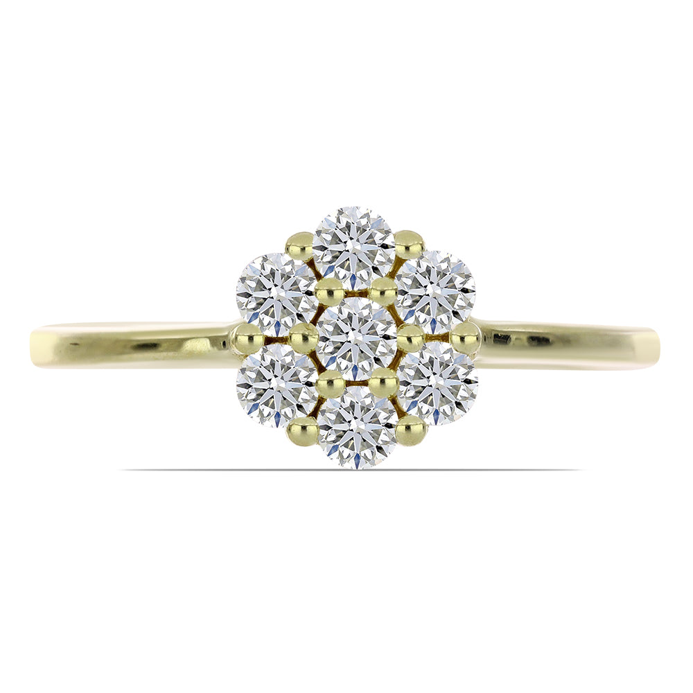 Inel din Argint 925 Placat cu Aur ( 2.09 grame ) cu Diamant Certificat cultivat în laborator 0.6 Carate