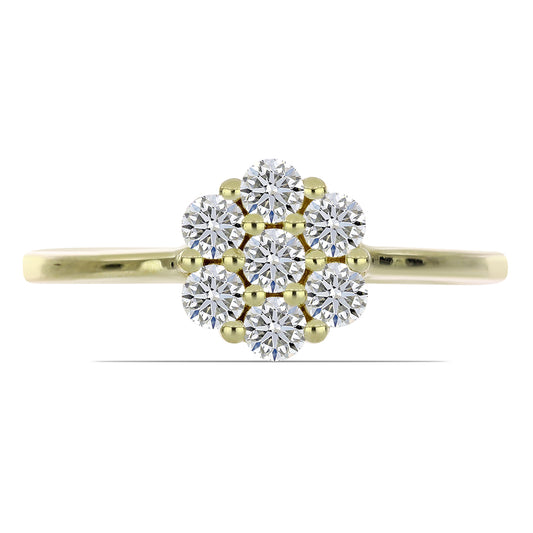 Inel din Argint 925 Placat cu Aur ( 2.09 grame ) cu Diamant Certificat cultivat în laborator 0.6 Carate