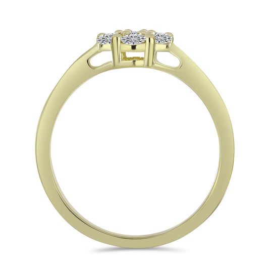 Inel din Argint 925 Placat cu Aur ( 2.09 grame ) cu Diamant Certificat cultivat în laborator 0.6 Carate