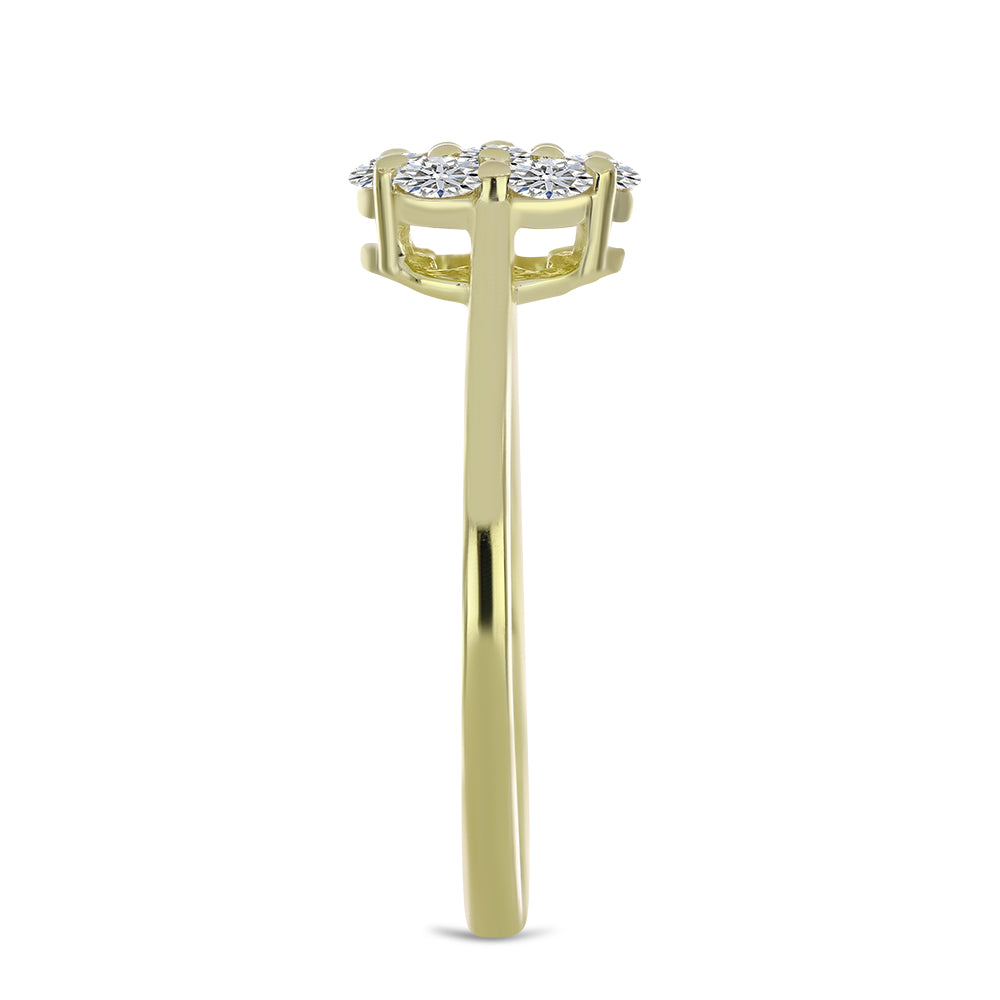 Inel din Argint 925 Placat cu Aur ( 2.09 grame ) cu Diamant Certificat cultivat în laborator 0.6 Carate 4 