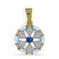 Pandantiv din Argint 925 Placat cu Aur ( 1.86 grame ) cu Piatra Lunii Curcubeu și Safir Albastru Australian 0.78 Carate