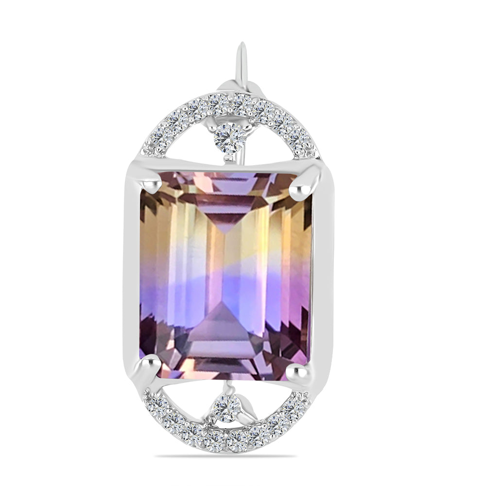 Broşă din Argint 925 ( 2.33 grame ) cu Ametrin Anahi și Topaz Alb 6 Carate 1 