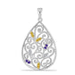 Pandantiv din Argint 925 ( 2.89 grame ) cu Citrin Ural și Ametist Marocan 0.24 Carate