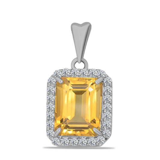 Pandantiv din Argint 925 ( 1.01 grame ) cu Citrin Ural și Topaz Alb 2.27 Carate