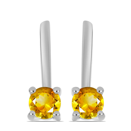 Cercei din Argint 925 ( 2.12 grame ) cu Citrin Ural 0.49 Carate