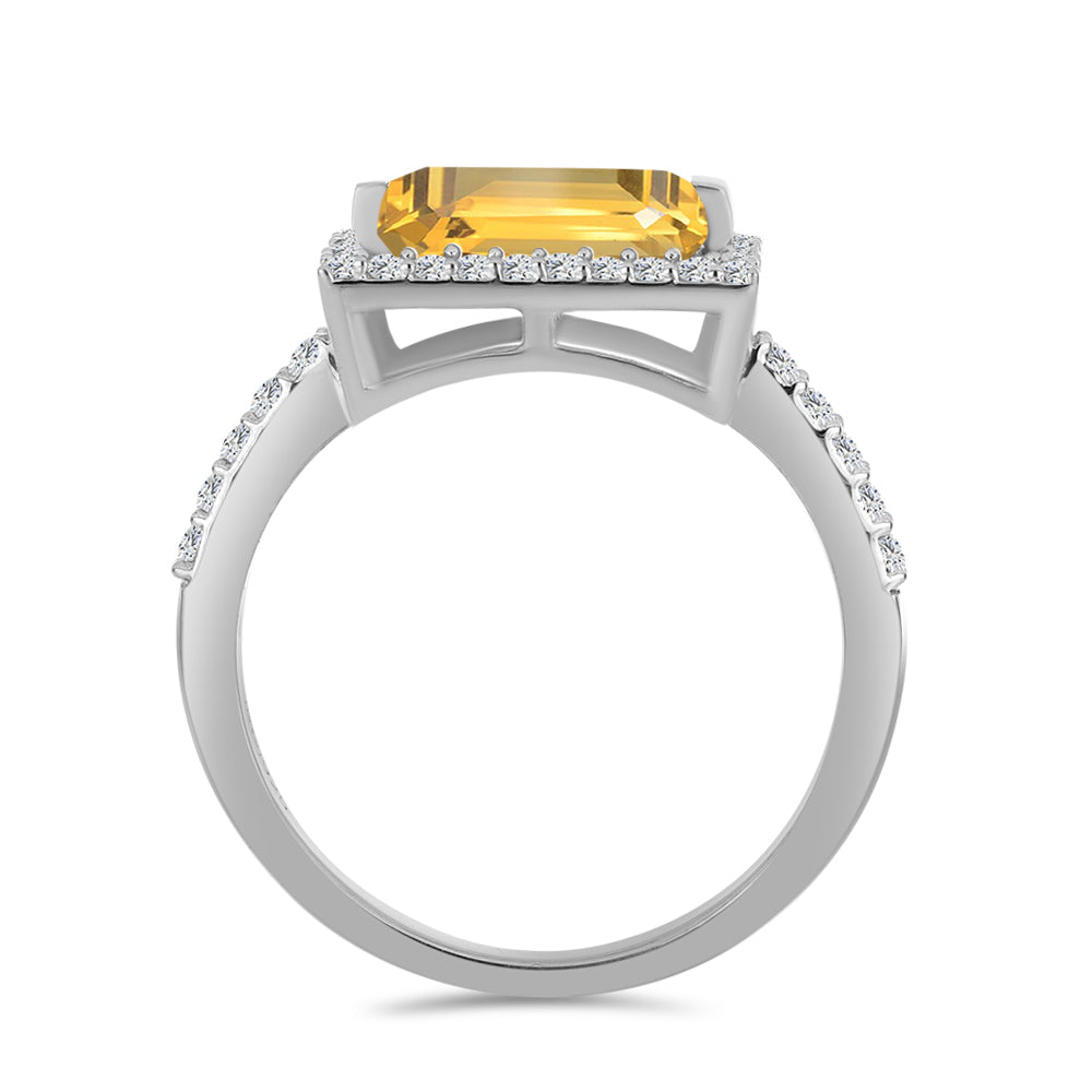 Inel din Argint 925 ( 2.61 grame ) cu Citrin Ural și Topaz Alb 1.97 Carate 2 