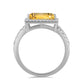 Inel din Argint 925 ( 2.61 grame ) cu Citrin Ural și Topaz Alb 1.97 Carate