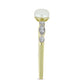 Inel din Argint 925 Placat cu Aur ( 1.97 grame ) cu Perlă de Apă Dulce Albă și Topaz Alb 1.14 Carate