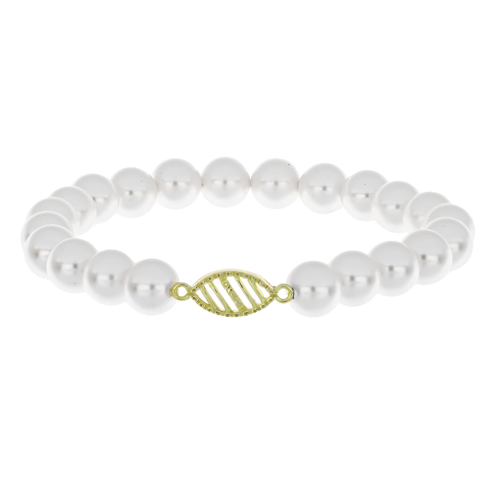 Brățară din Argint 925 Placat cu Aur ( 0.73 grame ) cu Perlă de Apă Dulce Albă 67.34 Carate 1 