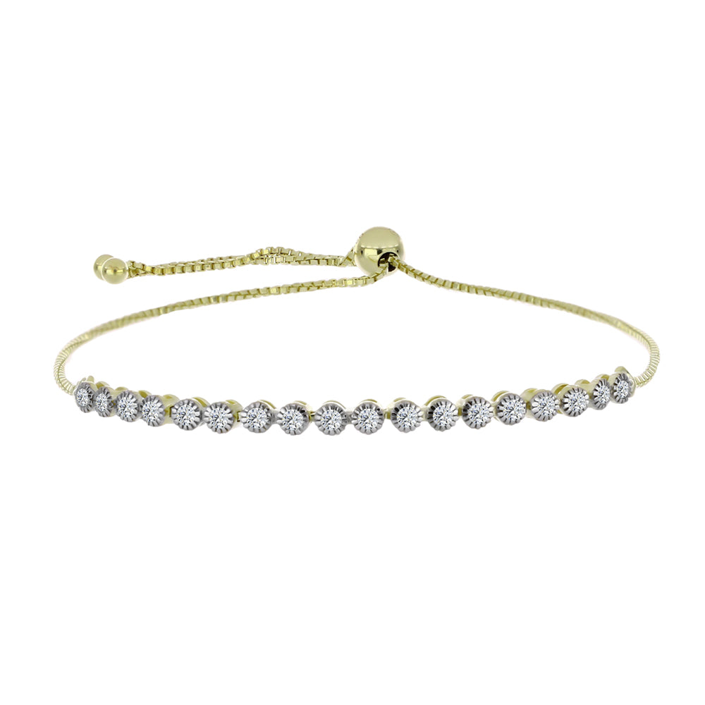 Brățară din Argint 925 Placat cu Aur ( 3.82 grame ) cu Diamant Certificat cultivat în laborator 0.47 Carate