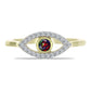Inel din Argint 925 Placat cu Aur ( 1.89 grame ) cu Opal Etiopian Negru Lega Dembi și Topaz Alb 0.26 Carate
