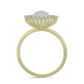 Inel din Argint 925 Placat cu Aur ( 2.75 grame ) cu Perlă de Apă Dulce Albă și Topaz Alb 3.56 Carate