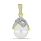 Pandantiv din Argint 925 Placat cu Aur ( 1.3 grame ) cu Perlă de Apă Dulce Albă și Topaz Alb 4.99 Carate