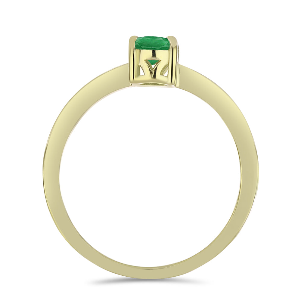 Inel din Argint 925 Placat cu Aur ( 1.89 grame ) cu Smarald Zambian 0.67 Carate