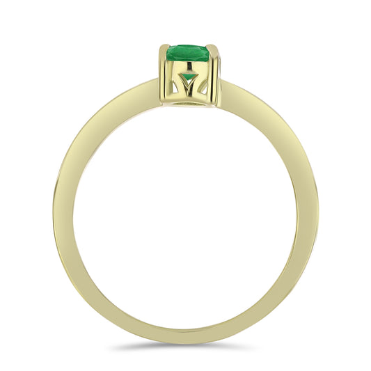 Inel din Argint 925 Placat cu Aur ( 1.89 grame ) cu Smarald Zambian 0.67 Carate