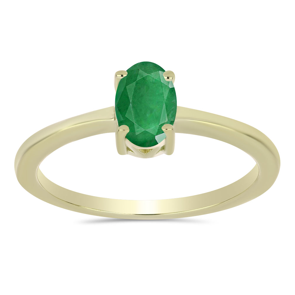 Inel din Argint 925 Placat cu Aur ( 1.89 grame ) cu Smarald Zambian 0.67 Carate