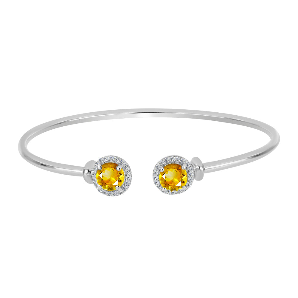 Brățară din Argint 925 ( 6.47 grame ) cu Citrin Ural și Topaz Alb 2.65 Carate 1 