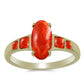 Inel din Argint 925 Placat cu Aur ( 2.71 grame ) cu Coral Roșu Burete 2.59 Carate