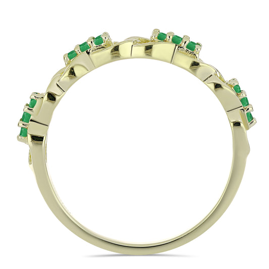 Inel din Argint 925 Placat cu Aur ( 2.25 grame ) cu Smarald Zambian 0.2 Carate