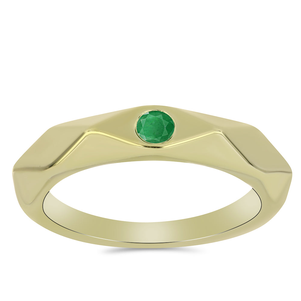 Inel din Argint 925 Placat cu Aur ( 3.17 grame ) cu Smarald Zambian 0.09 Carate