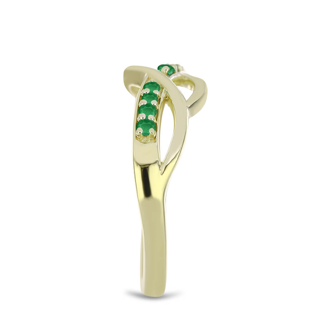 Inel din Argint 925 Placat cu Aur ( 2.7 grame ) cu Smarald Zambian 0.17 Carate 4 