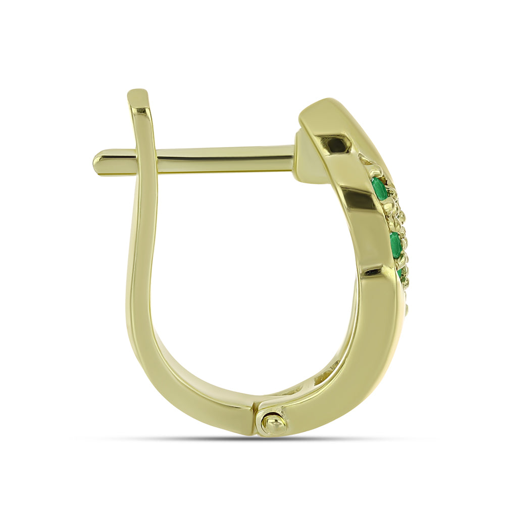 Cercei din Argint 925 Placat cu Aur ( 4.35 grame ) cu Smarald Zambian 0.28 Carate 2 