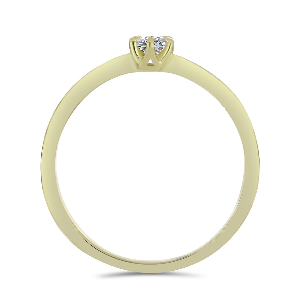 Inel din Argint 925 Placat cu Aur ( 1.65 grame ) cu Diamant Certificat cultivat în laborator 0.2 Carate 2 