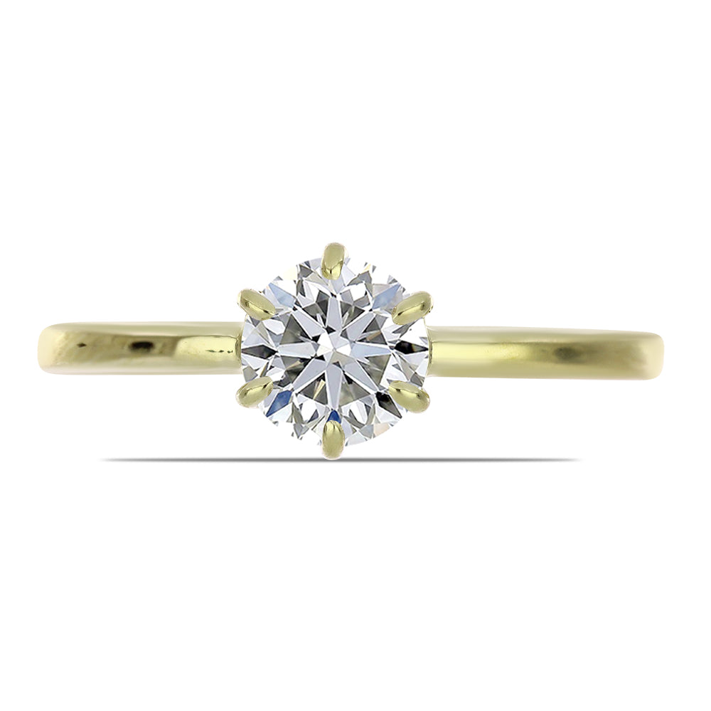 Inel din Argint 925 Placat cu Aur ( 2.11 grame ) cu Diamant Certificat cultivat în laborator 1.04 Carate