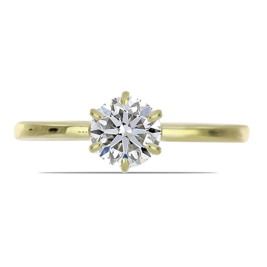 Inel din Argint 925 Placat cu Aur ( 2.11 grame ) cu Diamant Certificat cultivat în laborator 1.04 Carate