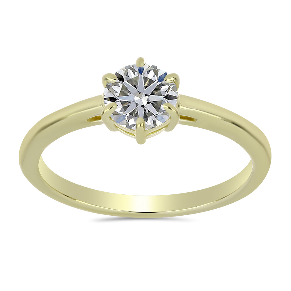 Inel din Argint 925 Placat cu Aur ( 2.11 grame ) cu Diamant Certificat cultivat în laborator 1.04 Carate 3 