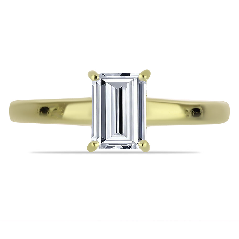 Inel din Argint 925 Placat cu Aur ( 1.57 grame ) cu Diamant Certificat cultivat în laborator 1.02 Carate 1 