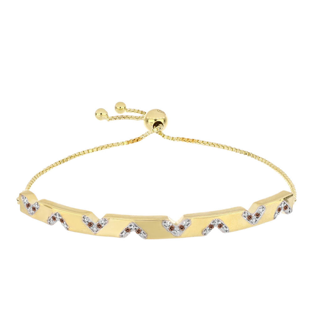 Brățară din Argint 925 Placat cu Aur ( 6.88 grame ) cu Diamant Coniac 0.1 Carate 1 