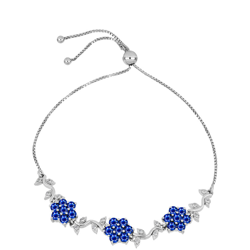Brățară din Argint 925 ( 8.49 grame ) cu Safir Albastru Australian și Topaz Alb 3.46 Carate 1 