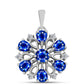Pandantiv din Argint 925 ( 1.79 grame ) cu Safir Albastru Australian și Topaz Alb 1.99 Carate