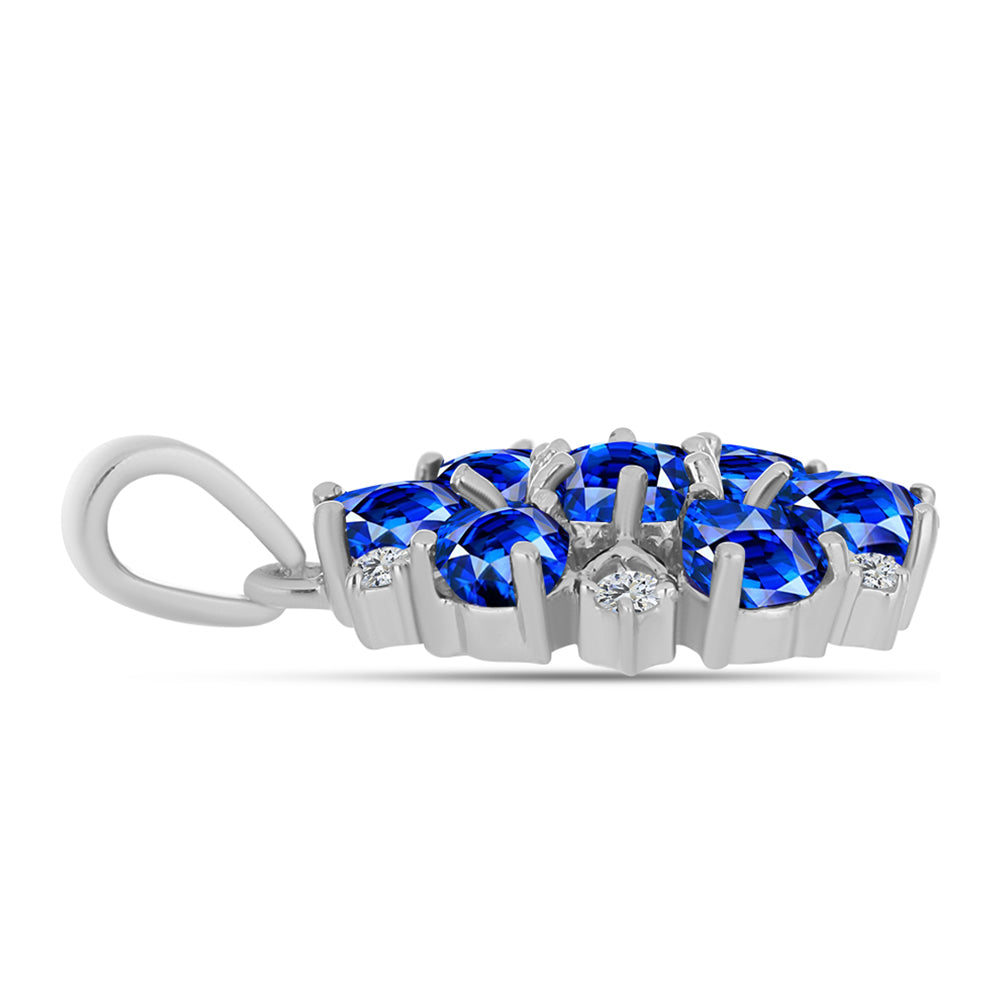 Pandantiv din Argint 925 ( 1.79 grame ) cu Safir Albastru Australian și Topaz Alb 1.99 Carate
