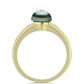 Inel din Argint 925 Placat cu Aur ( 2.58 grame ) cu Perlă De apă Dulce cu Efect "Verde Tahitian" 0.76 Carate