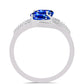 Inel din Argint 925 ( 2.57 grame ) cu Safir Albastru Australian și Topaz Alb 1.99 Carate