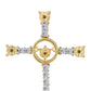 Cruce Pandantiv din Argint 925 Placat cu Aur ( 2.4 grame ) cu Diamant Coniac și Topaz Alb 0.44 Carate