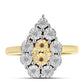 Inel din Argint 925 Placat cu Aur ( 3.48 grame ) cu Diamant Coniac și Topaz Alb 0.12 Carate