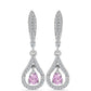 Cercei din Argint 925 ( 4.84 grame ) cu Kunzit Pala și Topaz Alb 1.86 Carate