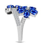 Inel din Argint 925 ( 4.64 grame ) cu Safir Albastru Australian și Topaz Alb 6.24 Carate