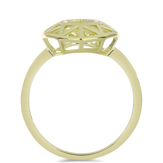 Inel din Argint 925 Placat cu Aur ( 2.43 grame ) cu Diamant Coniac 0.01 Carate