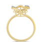Inel din Argint 925 Placat cu Aur ( 2.39 grame ) cu Diamant Coniac și Topaz Alb 0.06 Carate