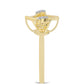 Inel din Argint 925 Placat cu Aur ( 2.39 grame ) cu Diamant Coniac și Topaz Alb 0.06 Carate