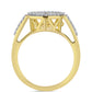 Inel din Argint 925 Placat cu Aur ( 3.07 grame ) cu Diamant Coniac și Topaz Alb 0.31 Carate