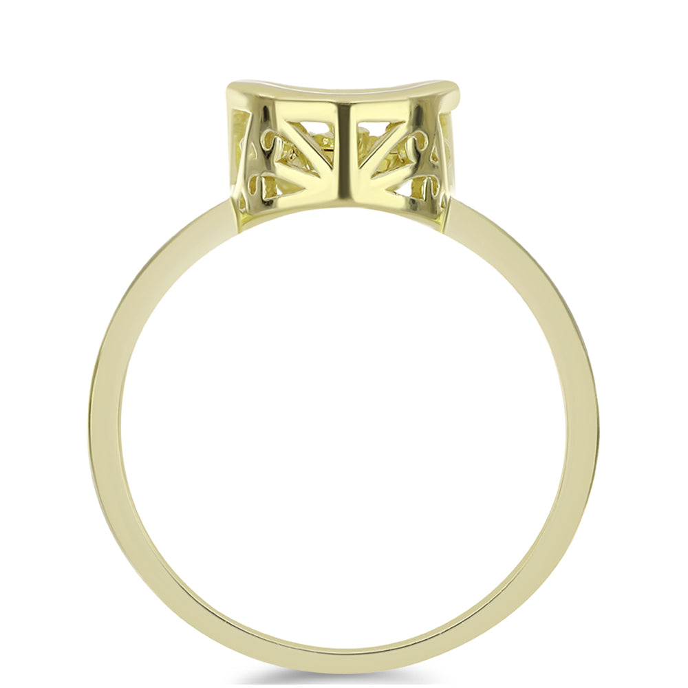 Inel din Argint 925 Placat cu Aur ( 2.52 grame ) cu Diamant Coniac 0.01 Carate 2 