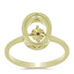 Inel din Argint 925 Placat cu Aur ( 2.52 grame ) cu Diamant Coniac 0.01 Carate