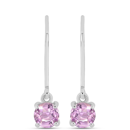 Cercei din Argint 925 ( 1.4 grame ) cu Kunzit Pala 1.38 Carate