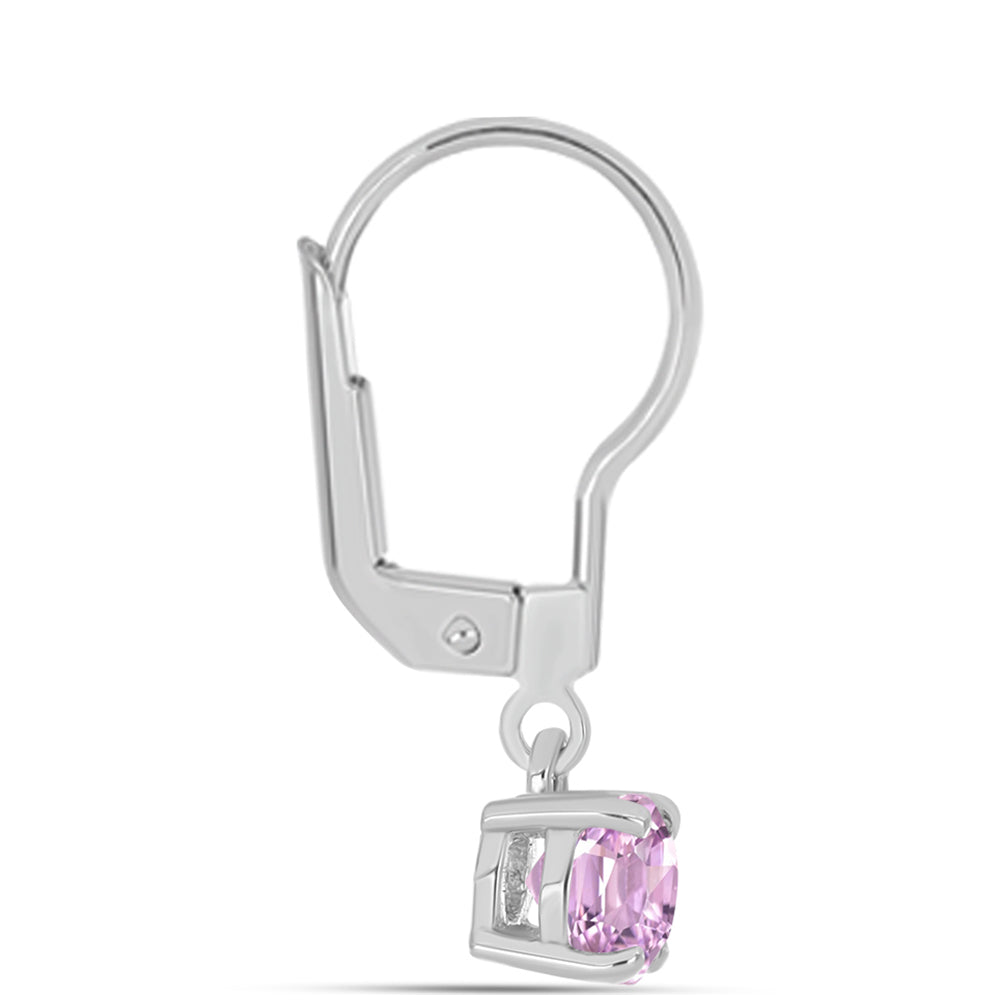 Cercei din Argint 925 ( 1.4 grame ) cu Kunzit Pala 1.38 Carate 2 